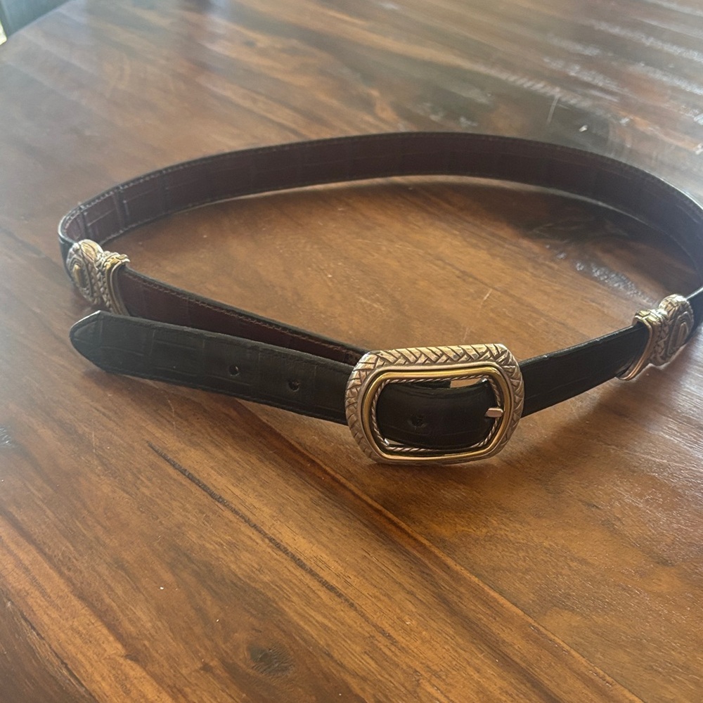 Brighton reversible Leather Belt with two-tone Gold and Silver Buckle